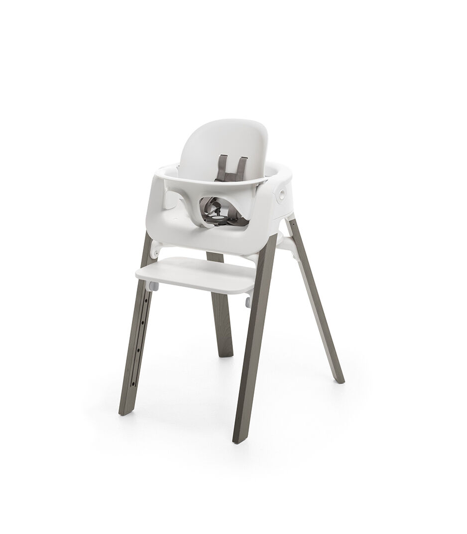 Stokke® Steps™ High Chair Hazy Grey Legs with White, Hazy Grey, mainview